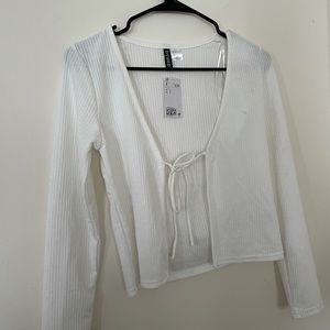 Crop tie long sleeve shirt